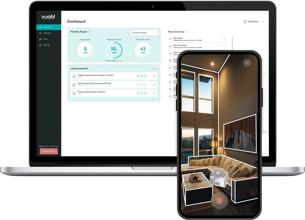 The Vuabl web dashboard and mobile capture app